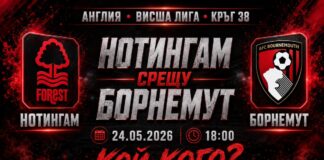 Нотингам Форест срещу Борнемут в мач от Висшата лига