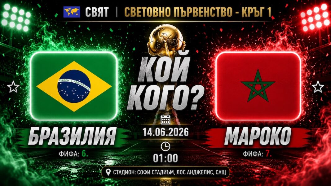 Прогноза за мача Бразилия срещу Мароко на 14.06.2026