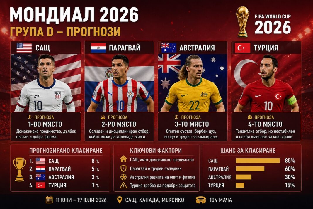 Прогнози от Група D на Мондиал 2026