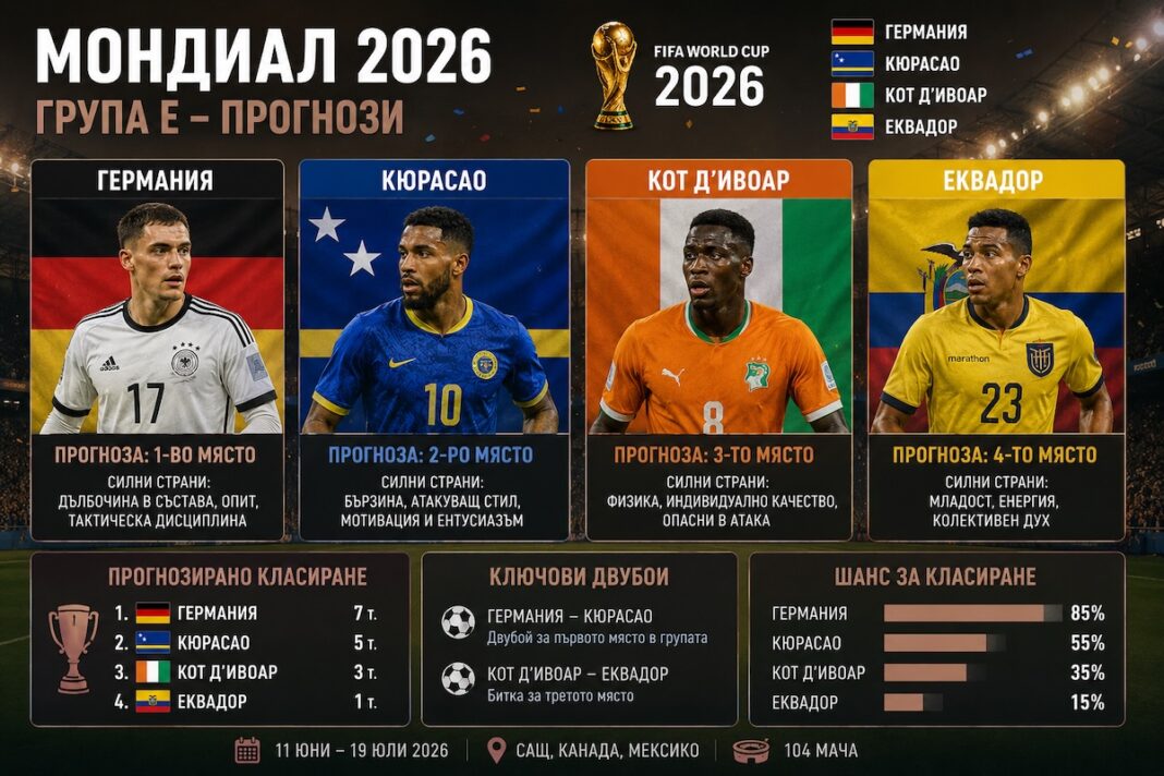 Група Е прогнози крайно класиране от Мондиал 2026